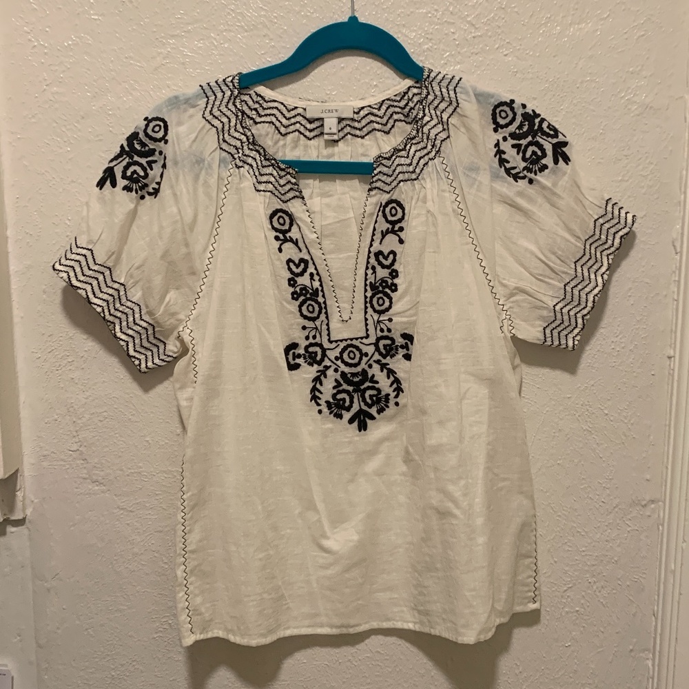 J. Crew Embroidered Blouse